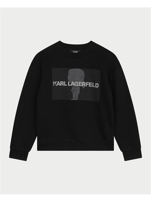 Felpa nera Karl Lagerfeld per bambina in girocollo KARL LAGERFELD | Z3024209B